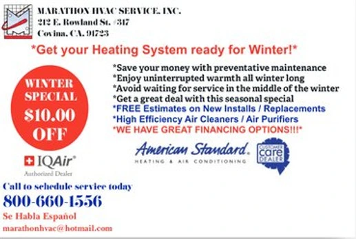 Promotions | Marathon HVAC Services, LLC.